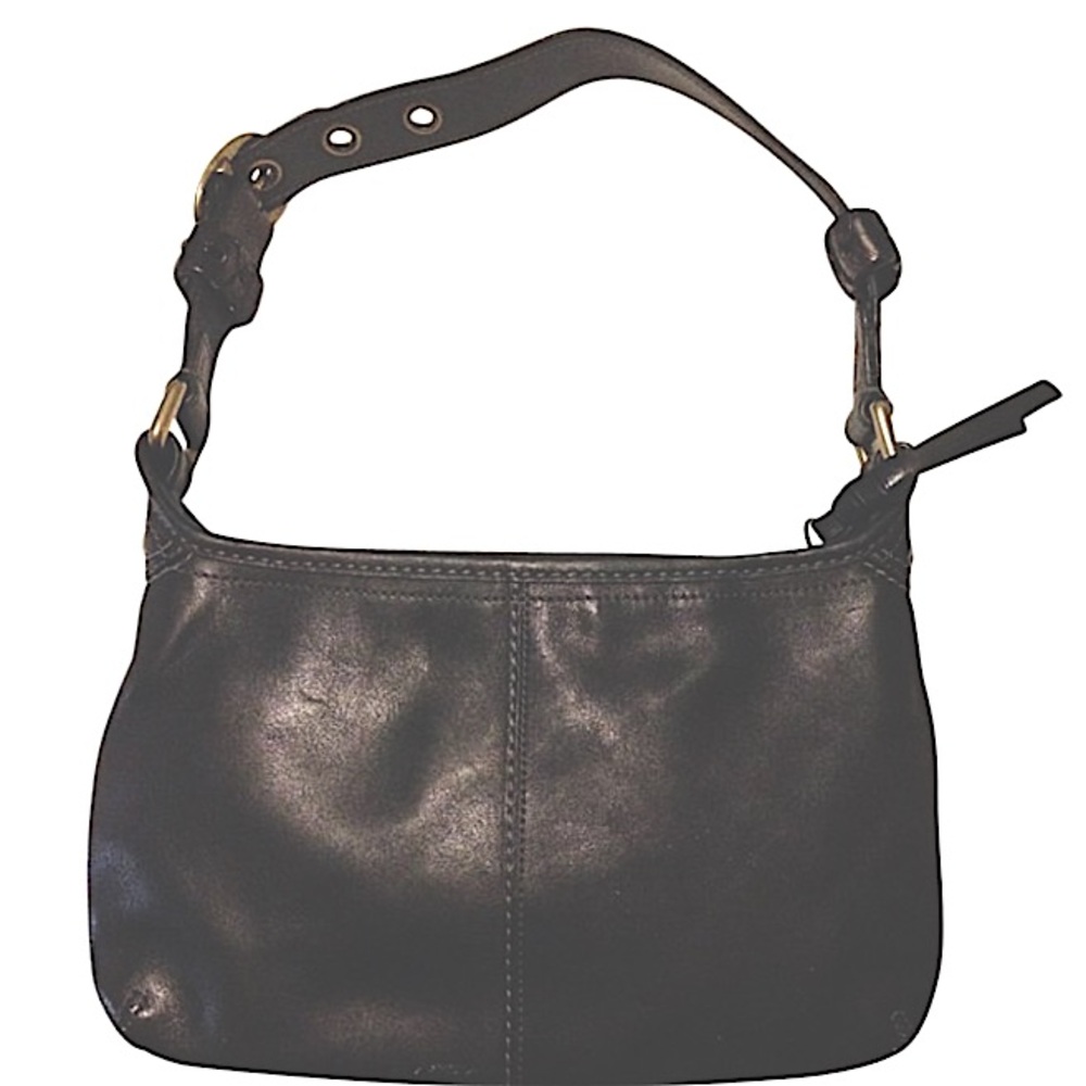Coach Black Genuine Leather Shoulder Bag